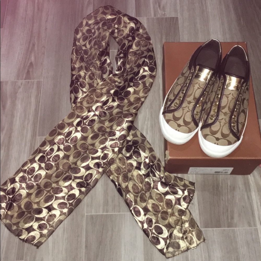 Coach shoes and scarf